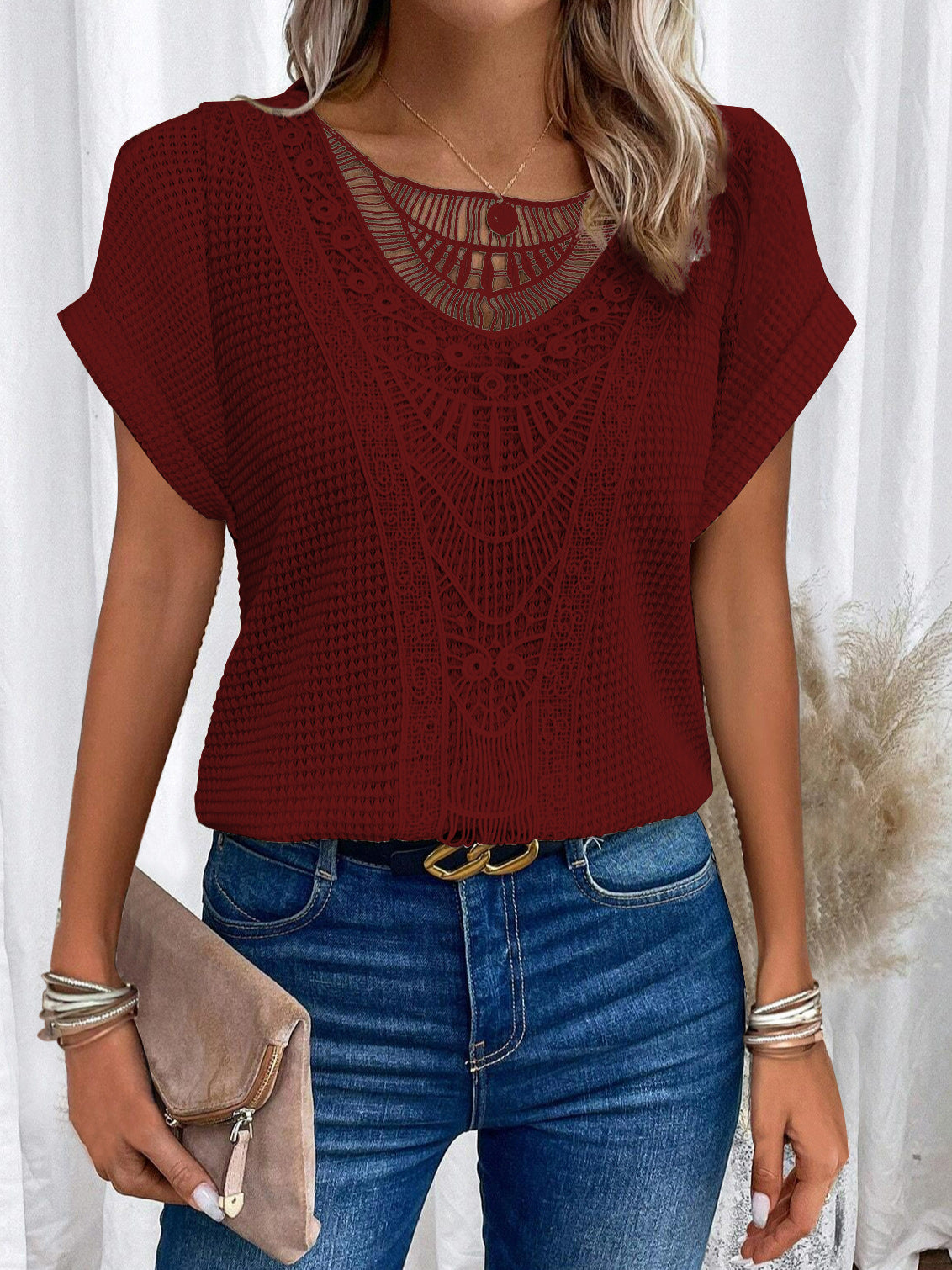 Women's Casual Knit Short-Sleeve T-Shirt — Soft, Lightweight, and Perfect for Summer Wear