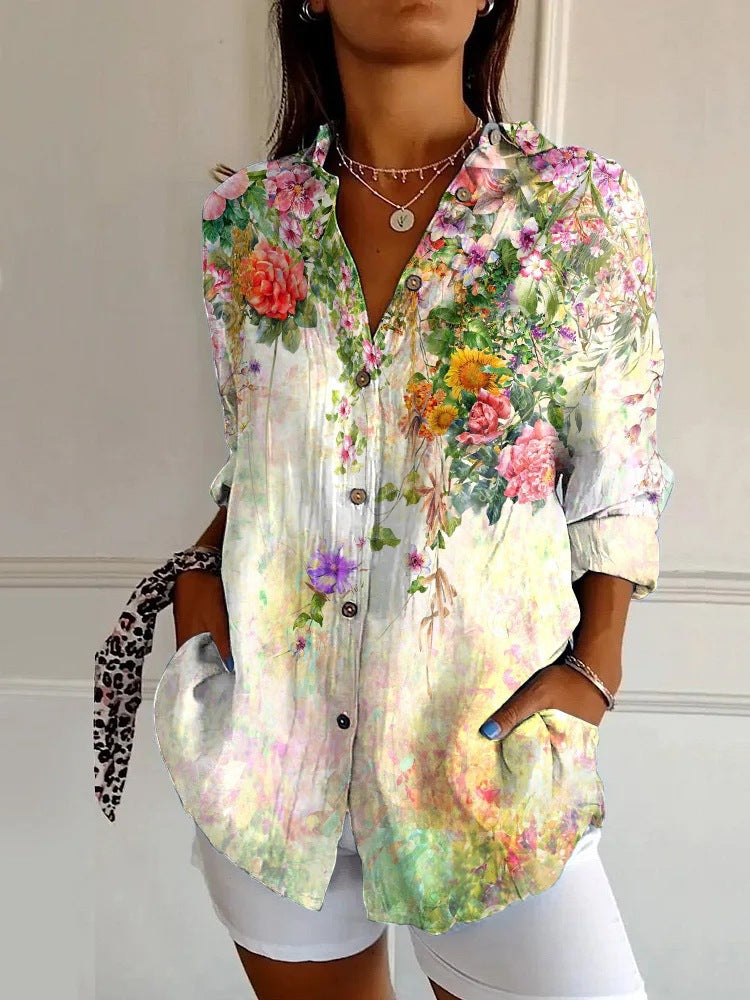 Floral Breeze Cotton-Linen Shirt – Lightweight, Breathable, Effortlessly Chic