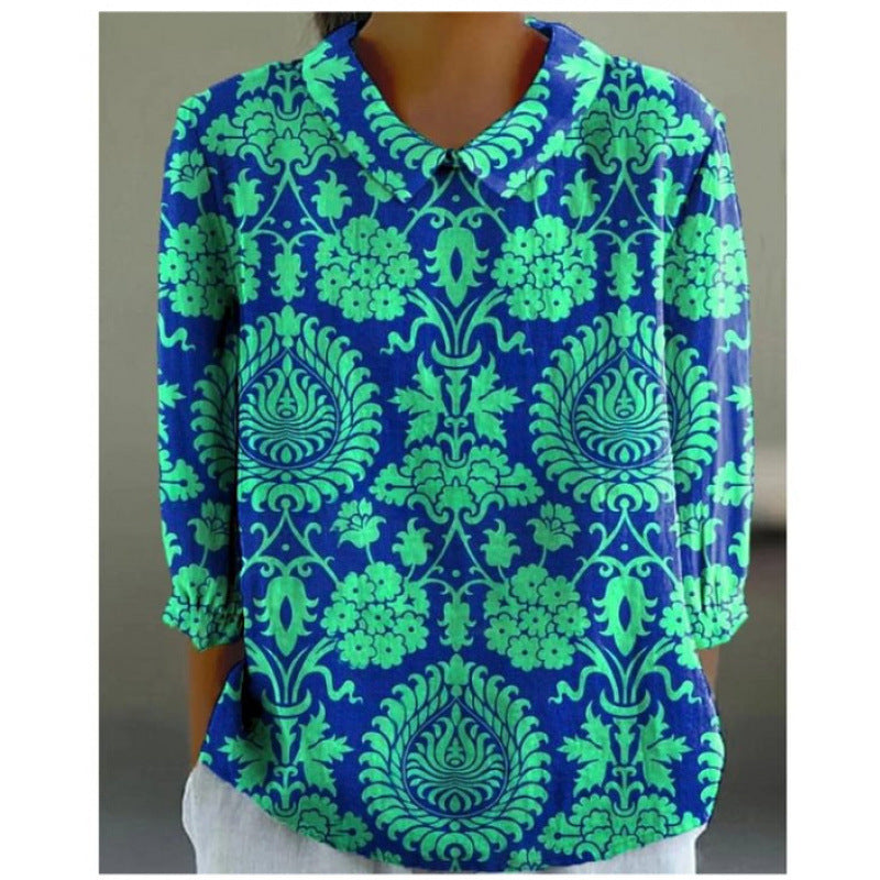 AirFlow Floral Pullover Shirt – Casual & Elegant