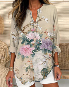 Women's Casual Floral Print Blouse — Lightweight, Stylish & Breezy