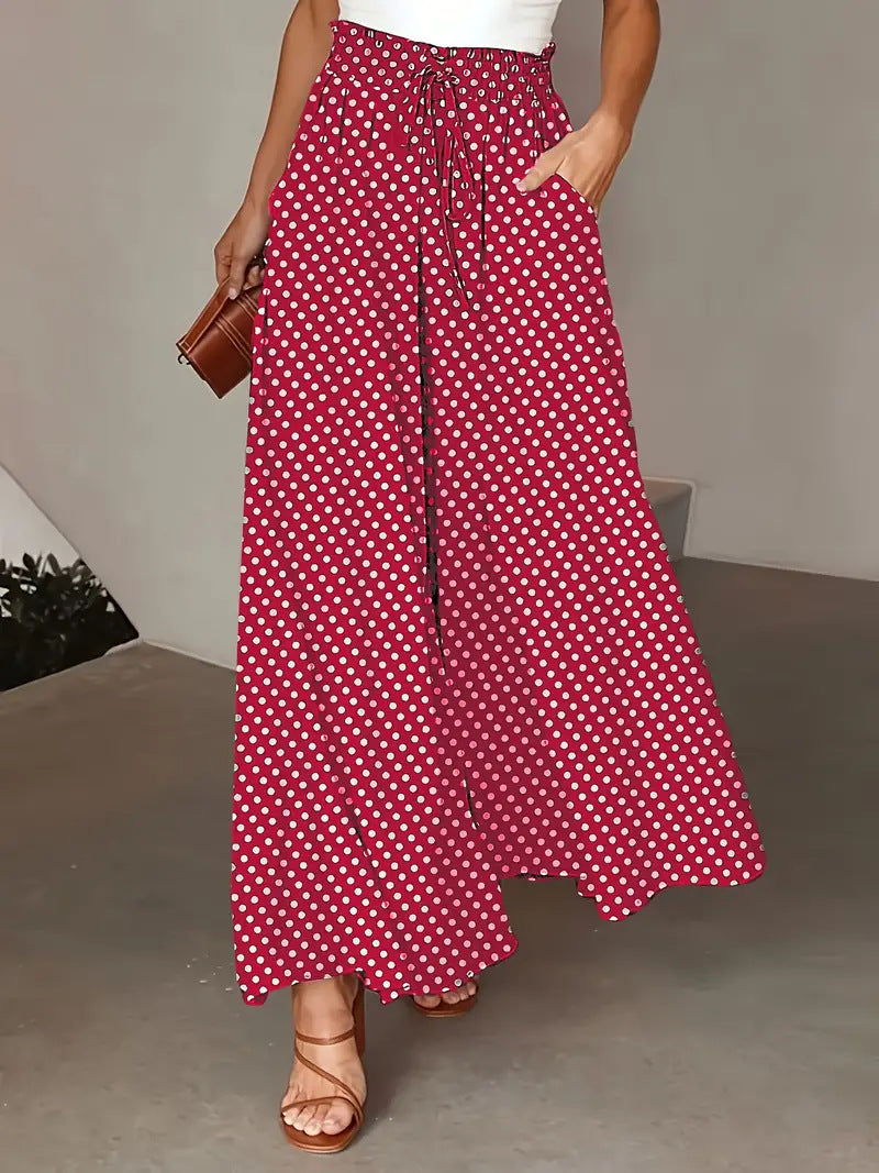Women's High-Waisted Floral Wide-Leg Pants — Effortless Style & All-Day Comfort