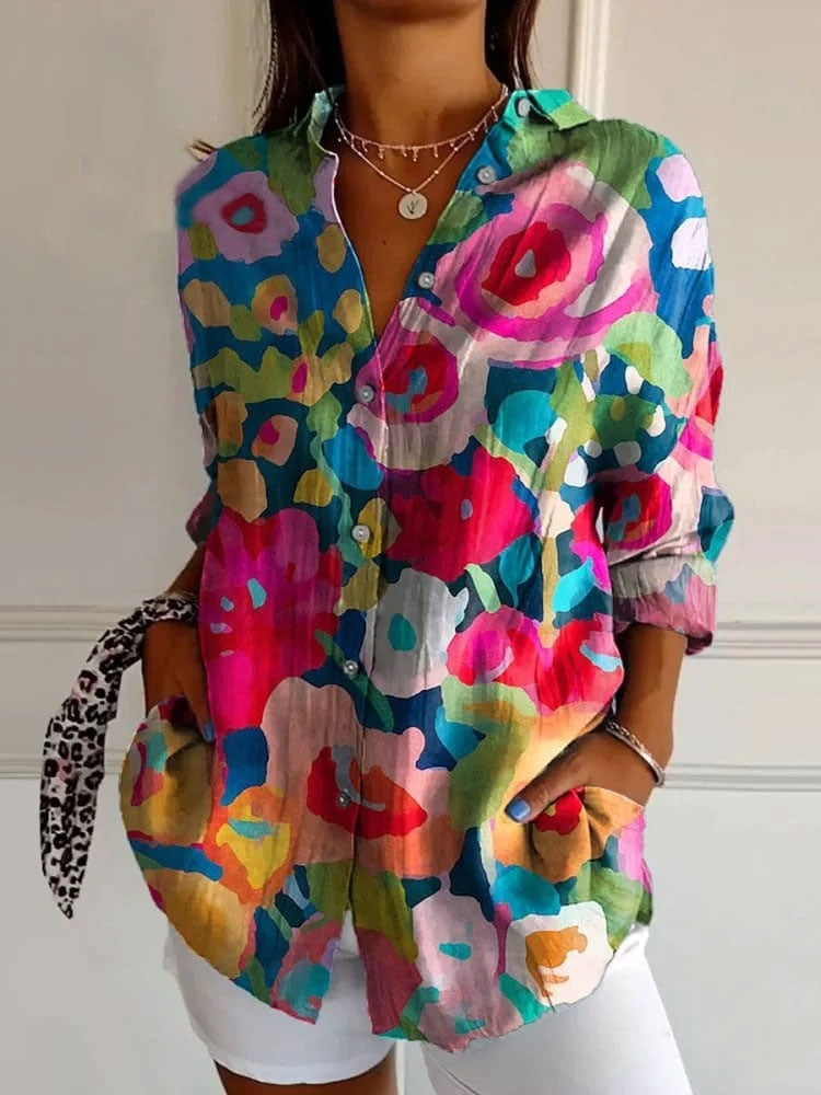 Floral Breeze Cotton-Linen Shirt – Lightweight, Breathable, Effortlessly Chic
