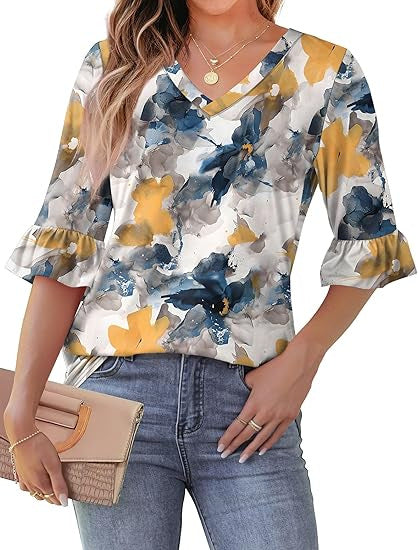Women's 3/4 Sleeve Pullover Shirt — Light, Elegant & Effortlessly Stylish