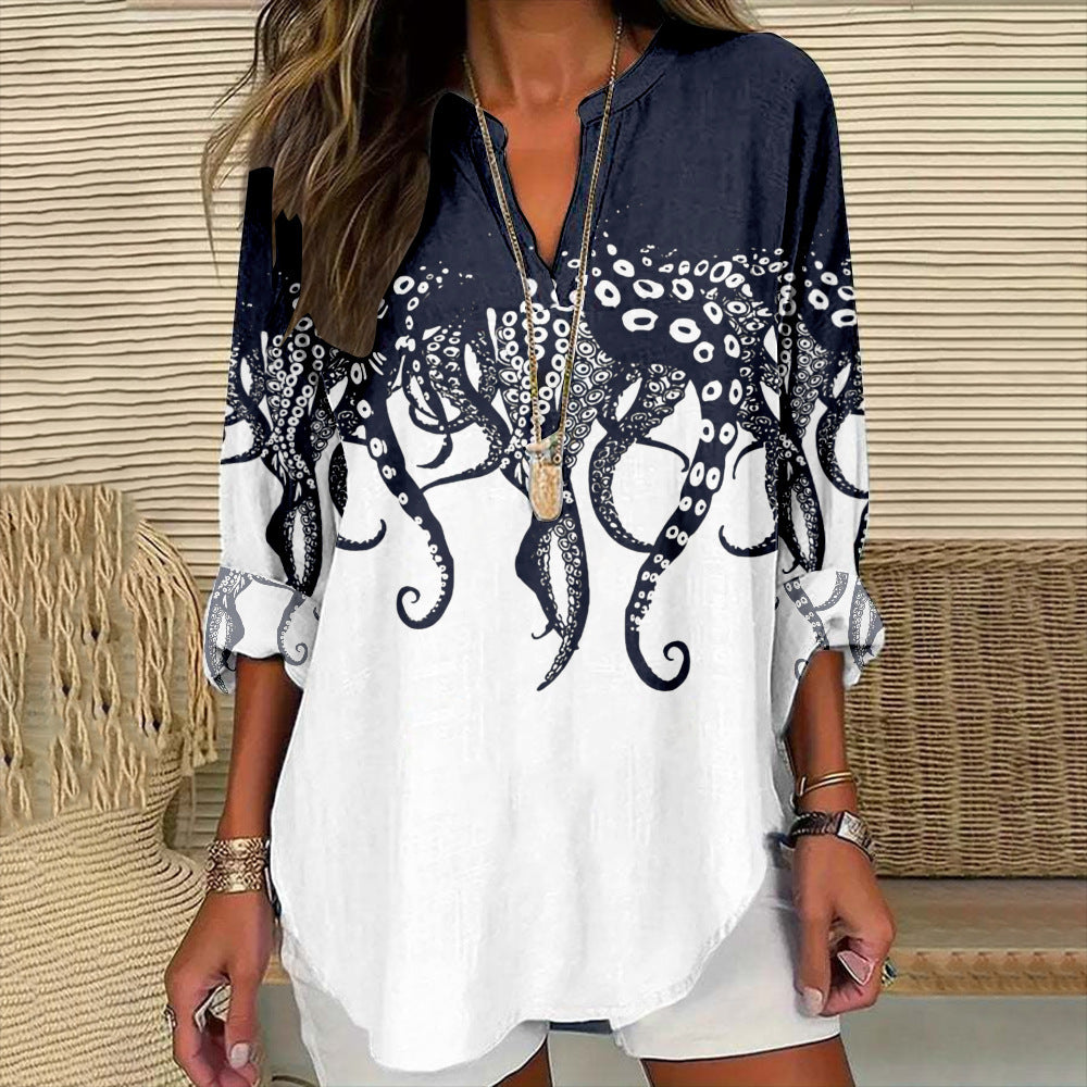 Women's Casual Floral Print Blouse — Lightweight, Stylish & Breezy