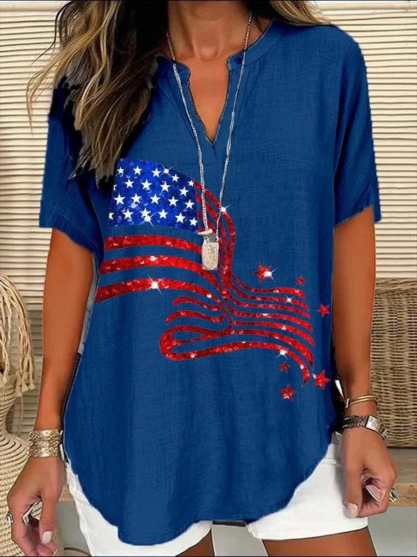 Women's Floral V-Neck Blouse — Lightweight, Feminine & Effortless