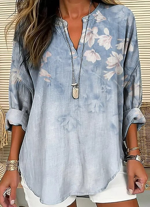 Boho Blue & White Blouse — Free-Spirited Style for Every Season