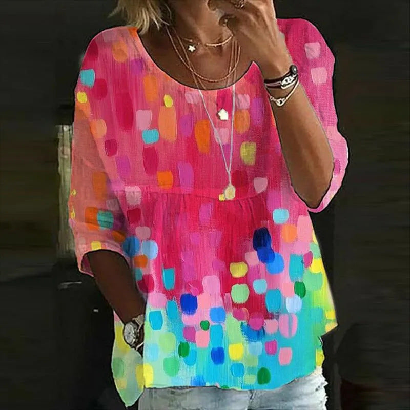 Women's Unique Print Crew Neck Top