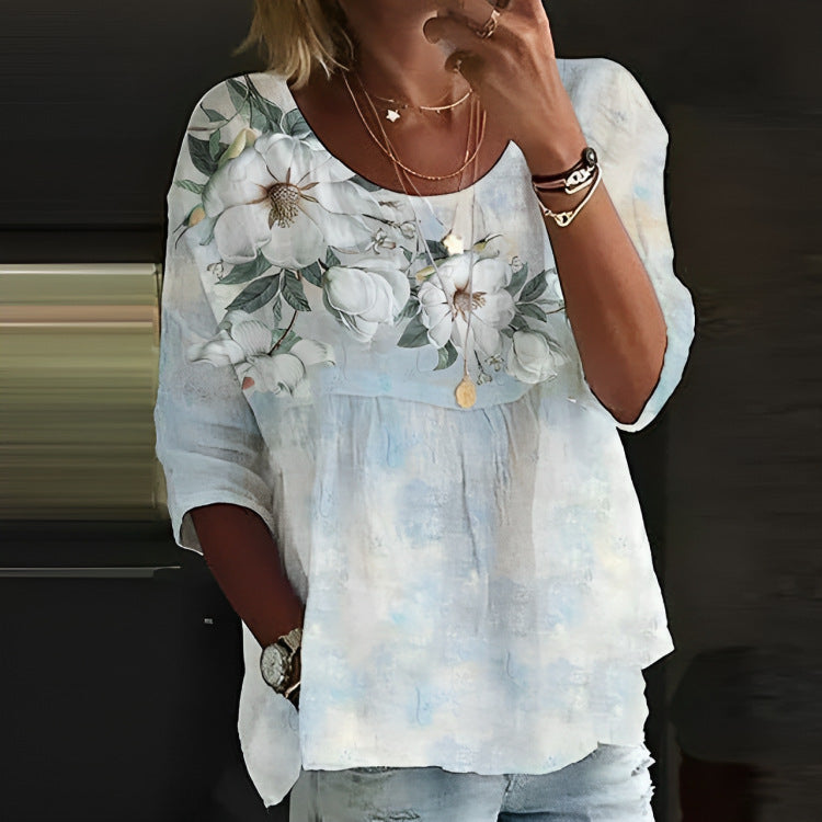 Women's Unique Print Crew Neck Top