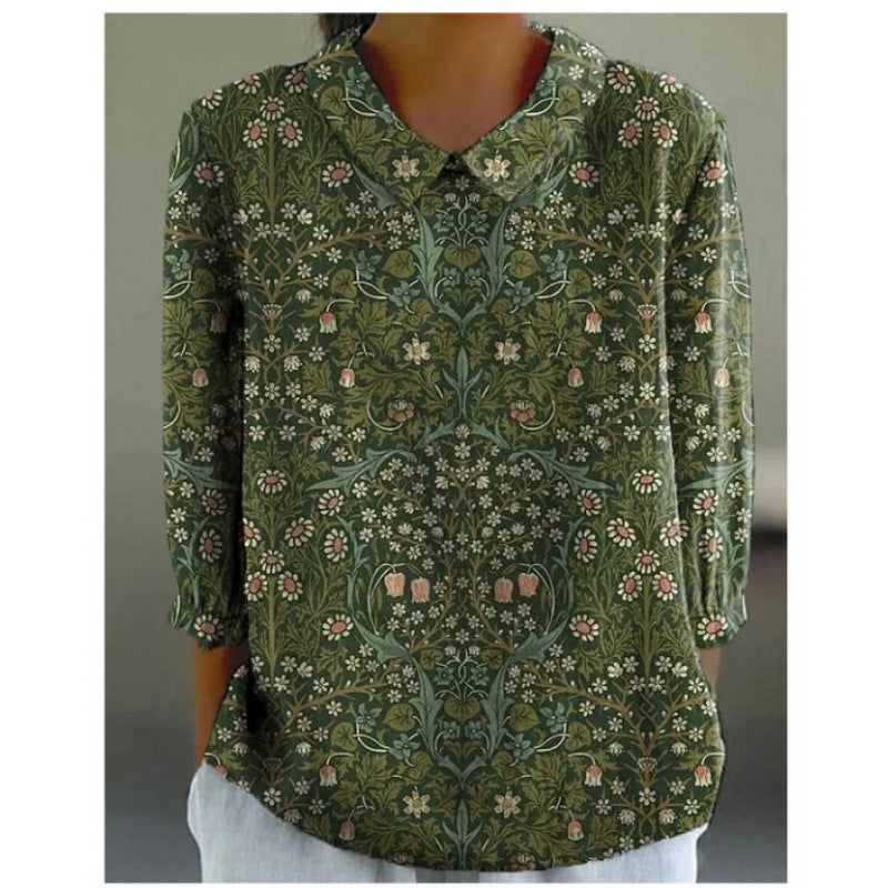 AirFlow Floral Pullover Shirt – Casual & Elegant
