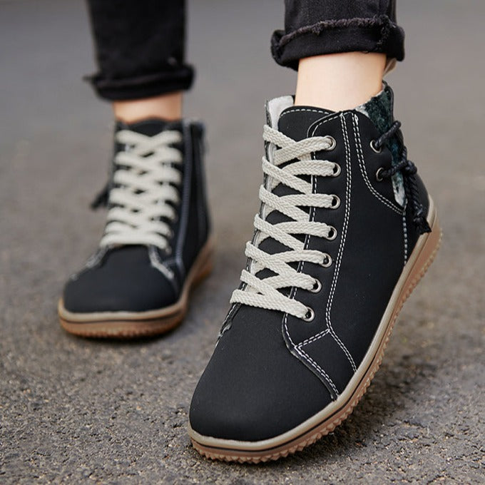 Women Ankle Boots Zipper Plush Orthopedic Shoes
