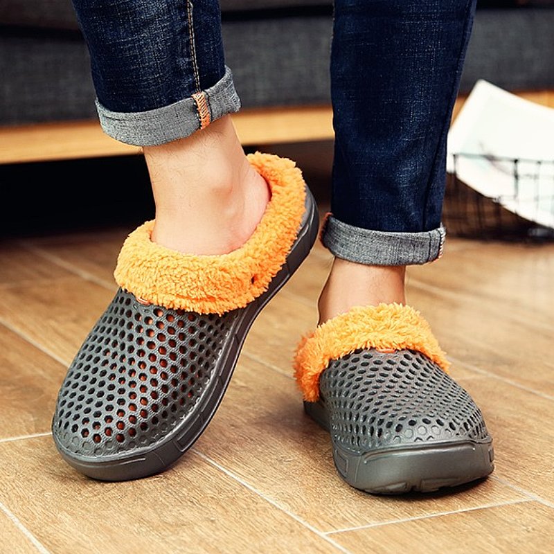 Women Nonslip PU Fur Slippers Family Indoor Slides