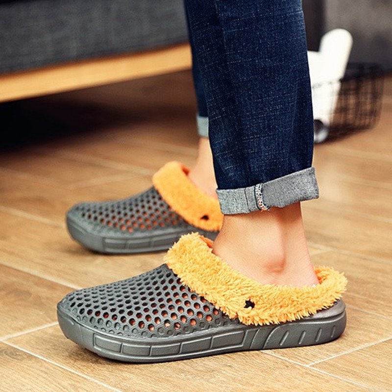 Women Nonslip PU Fur Slippers Family Indoor Slides