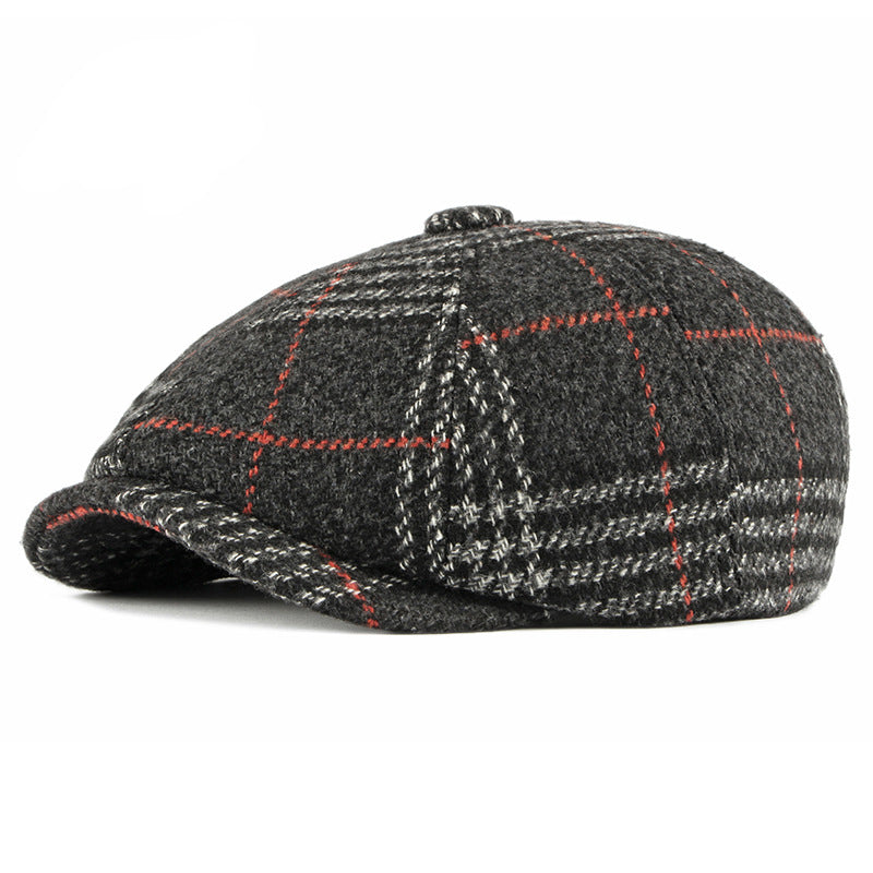 Vintage wool octagonal newsboy cap