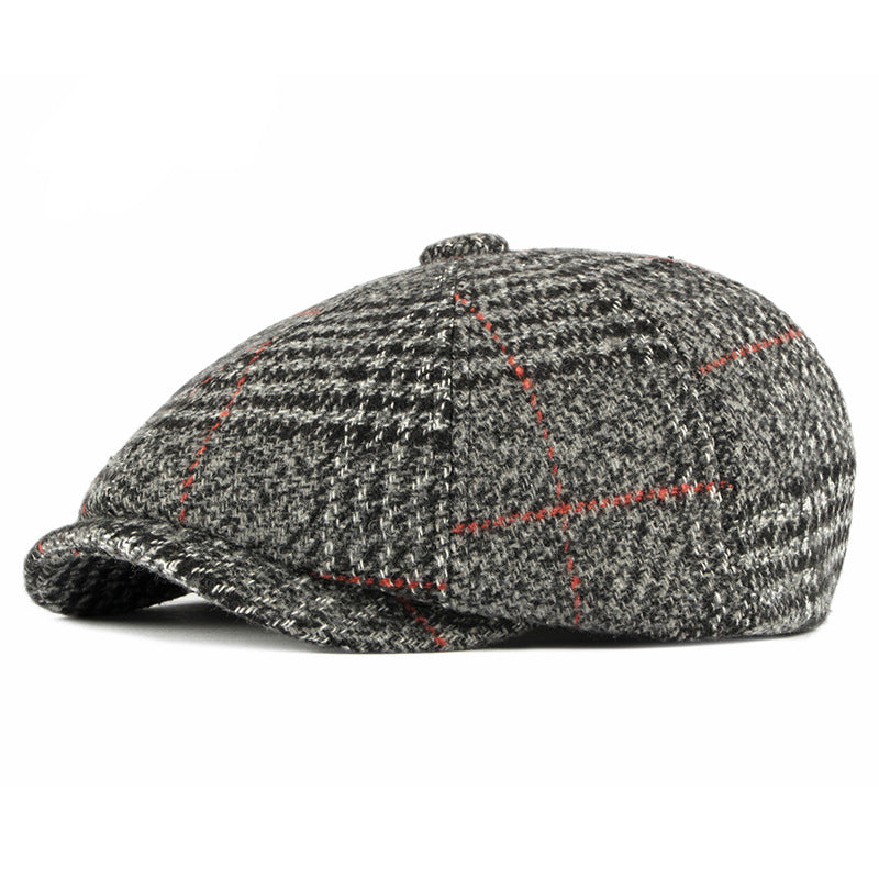 Vintage wool octagonal newsboy cap