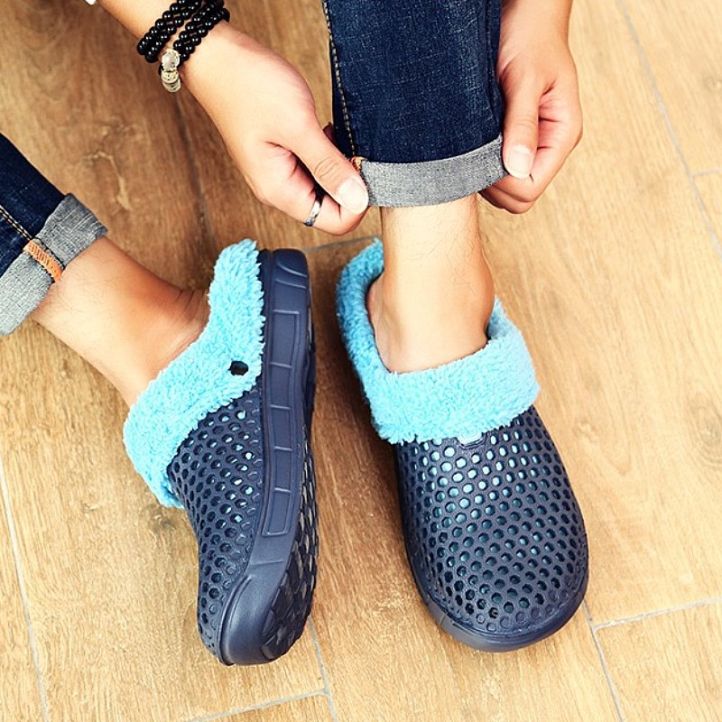 Women Nonslip PU Fur Slippers Family Indoor Slides