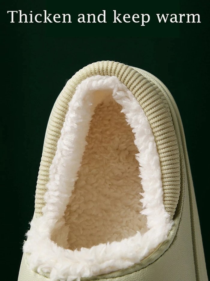 Winter Women Fur Slippers Waterproof Warm Plush Indoor Home
