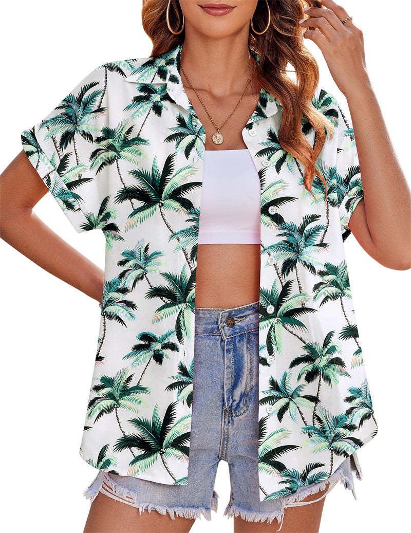 Zeagoo Casual Short Sleeve Floral Print Blouse