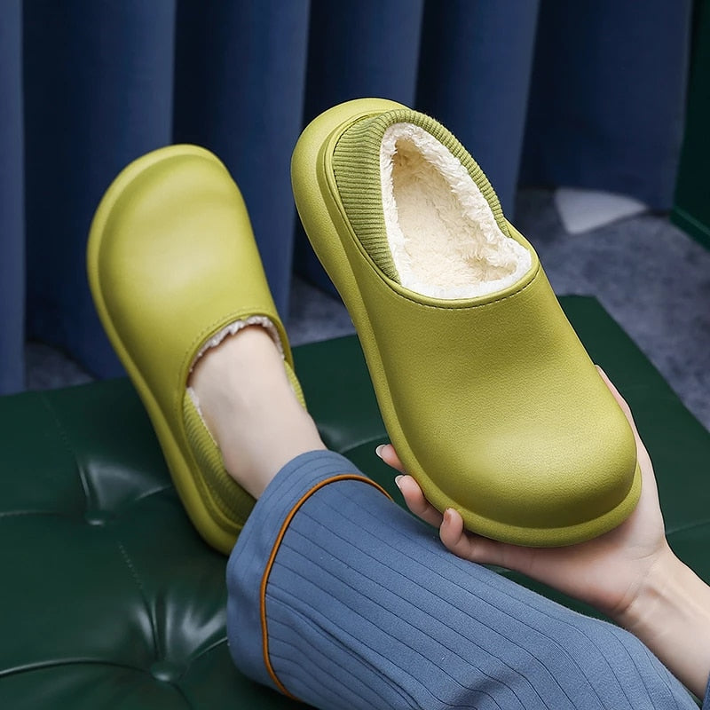 Women Cute Fur Slippers Elastic EVA Winter Shoes