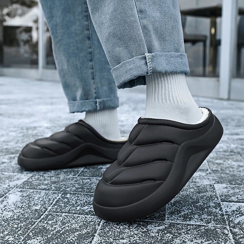 Women Waterproof Winter Slippers Plush Thick Sole