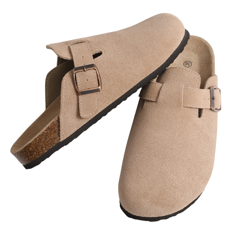 Orthopedic Sandals Women��s Suede Mules Slippers Cork With Arch Support