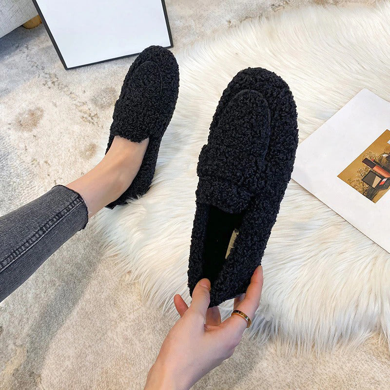 Winter Plush Slip-On Outdoor Loafer Shoes