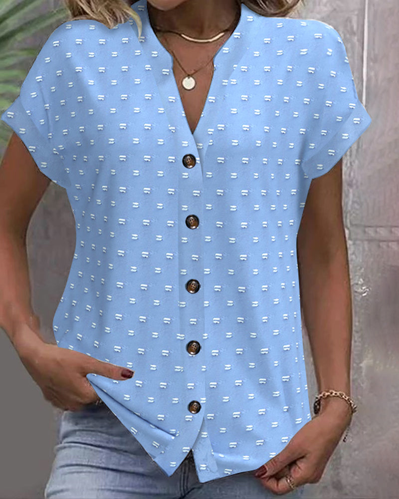 2025 Button Down V-Neck Shirt