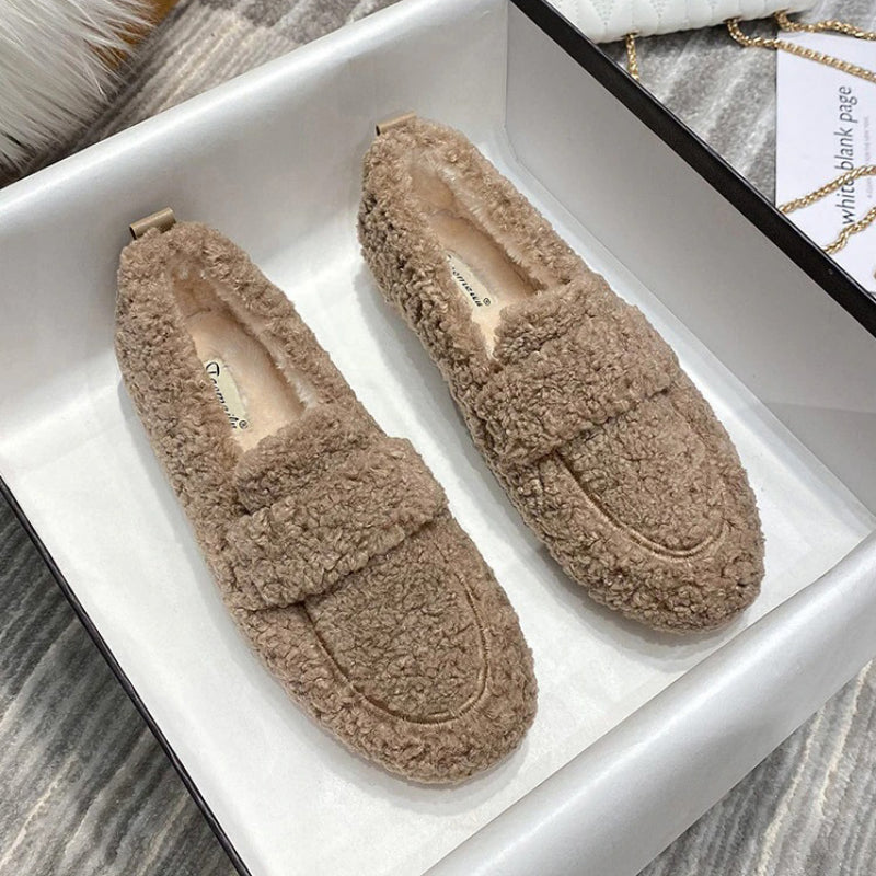 Winter Plush Slip-On Outdoor Loafer Shoes