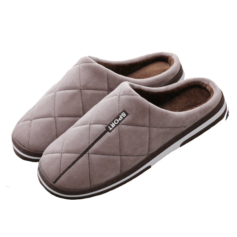 Short Plush Men Winter Slippers Big Size Family Shoes