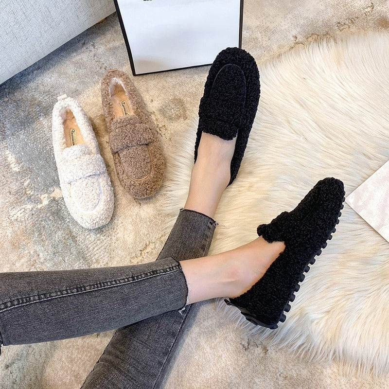 Winter Plush Slip-On Outdoor Loafer Shoes
