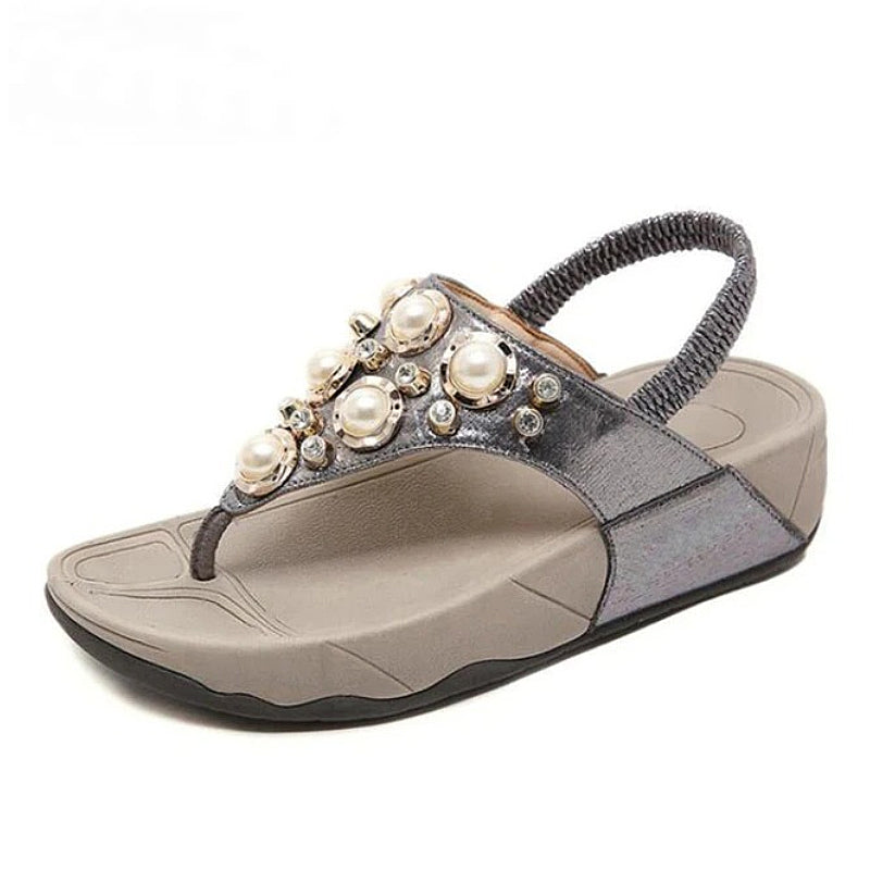Arch Support Sandals For Women Back Strap Soft Thong Rhinestone Bling Flip-flops Stylish Summer Season