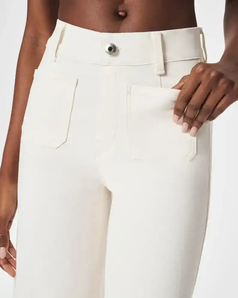 Lininco Tummy Control Cropped Wide-Leg Jeans